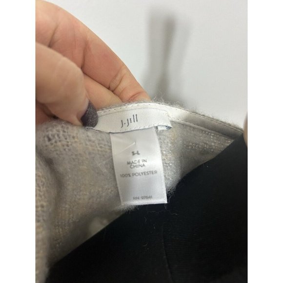 J Jill Cozy Plaid Blanket Poncho in Neutral Colors with Fringe Size S - L - Picture 4 of 5